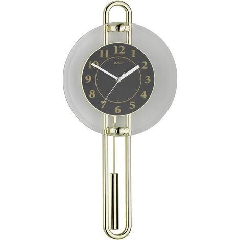 Horloge murale Mebus 14813 à quartz 26 cm x 54.5 cm or, noir, argent