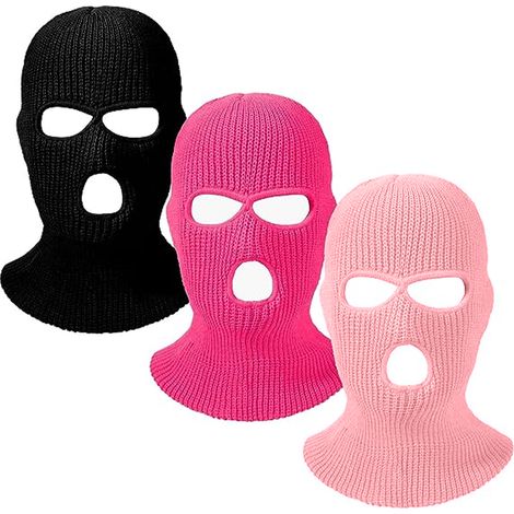 Balaclava Tricotée - Couvre-Visage Intégral 3-Trous - Pour Ski et Sports Extérieurs - Chaud et Respirant - 3 Pièces (1/5)