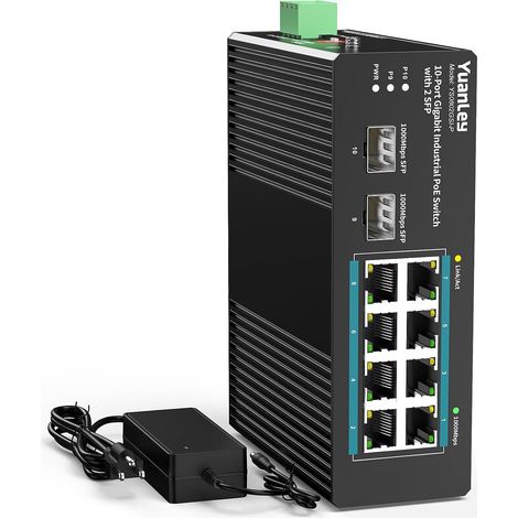 Switch Industriel 10 Ports avec 8 Ports PoE Gigabit (1/5)