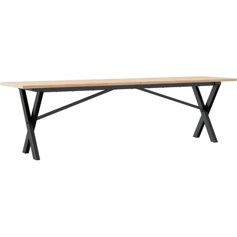 Maison Exclusive - Tavolino Salotto Telaio a X 160x40x45 cm Legno Pino e Acciaio