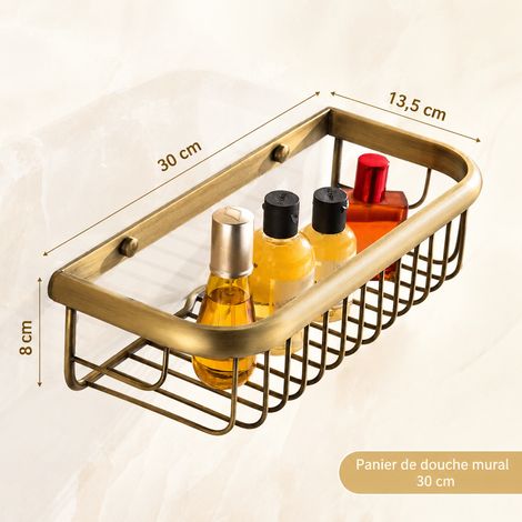 Étagère panier rectangulaire ajouré en cuivre antique 30 cm quincaillerie murale salle de bain 5 kg – Livraison gratuite (1/5)
