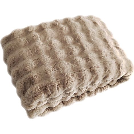 Plaid beige peluche ultra doux - beige (1/5)
