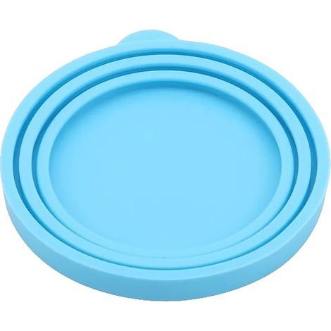 Silicone PET pot Chat Chien nourriture pot couvercle 1pc (bleu ciel) (1/5)