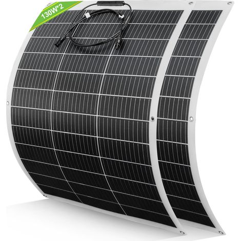 ECO-WORTHY 260W 12V Flexibel Solarpanel Monokristallin Solarmodul Photovoltaik für Wohnmobile Camper Van Boote und Balkonkraftwerk (1/5)