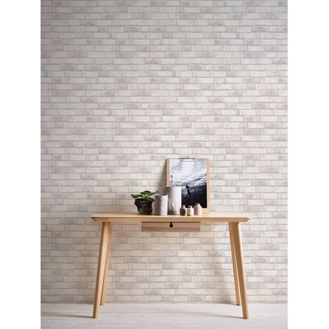 A.S. Creation Bricks & Stones 388123 Vliestapete Steinoptik 0.53 x 10.05 m Weiß Wohnzimmer Schlafzimmer Flur Küche Esszimmer Badezimmer Bad Arbeitszimmer Büro Diele (1/5)