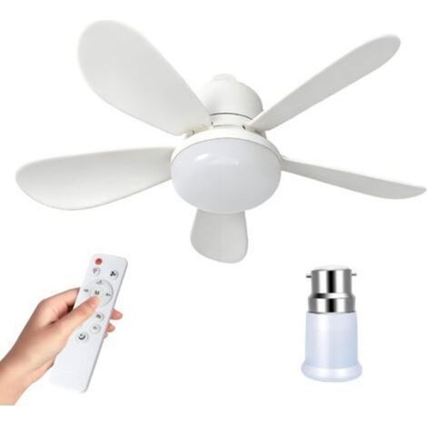 Ventilateur de Plafond avec Lumière et Telecommande, E27/B22 LED Ventilateur Dimmable Plafonnier, 52cm Ampoule Ventilateur Plafond 40W,3 Vitesses, Silencieux, pour Salon, Chambre, Coucher (E27/B22) (1/5)