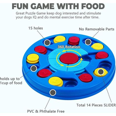 Jouets d'intelligence pour chiens, jouets interactifs pour chiots, jeux de stimulation du QI et d'entraînement avec des friandises, distributeur de friandises pour chiens, chiots et chats intelligents (1/4)