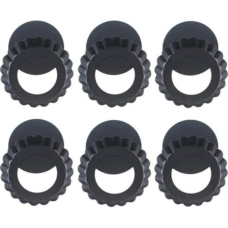 Stampini per crostatine con basi rimovibili, diametro 10 cm, stampini per mini crostatine, rivestimento antiaderente di alta qualità, teglia per torte, teglia da forno, bordo in pizzo, antitaglio, pro (1/3)