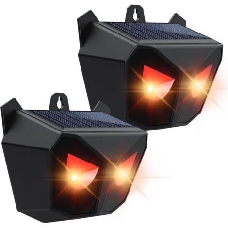 Répulsif solaire nocturne pour animaux sauvages avec lumières LED rouges - Répulsif pour animaux sauvages - Imperméable - Pour jardin, cour, ferme, poulet (1/4)