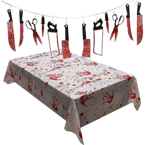 1 Stück gruselige Tischdecke für Halloween-Dekorationen