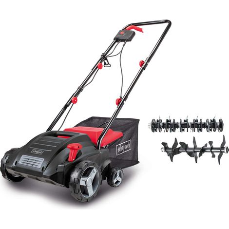 [NEUWERTIG] Scheppach Elektro-Vertikutierer SC32 – 1500 W Motor – 32 cm Arbeitsbreite – 30 L Fangkorb – 4-fach verstellbare Arbeitshöhe – Vertikutier- und Lüfteraufsatz (1/5)