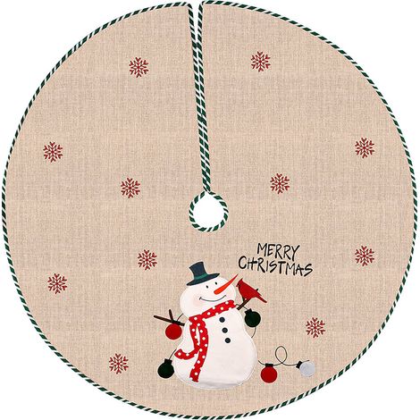 Jupe de sapin 108 cm rétro, tissu brossé et polyester, pliable et réutilisable (1/5)
