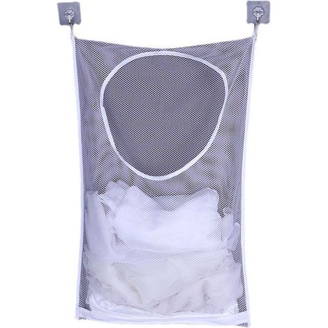Grand panier à linge mural pliable de 485 735 avec 2 crochets adhésifs pour ranger et organiser les vêtements sales 48,5 x 73,5 cm (1/4)