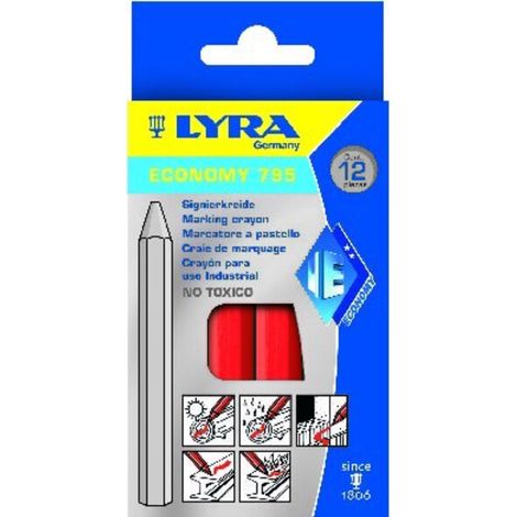 Signierkreide 795 ECONOMY 110x11mm blau 6eckig gespitzt unpapiert LYRA