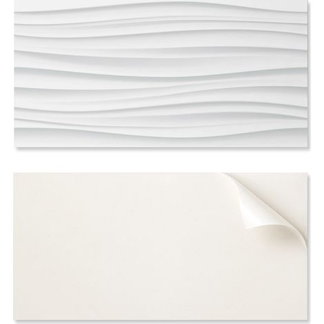 Paquete de baldosas autoadhesivas con dise帽o ondulado de estilo minimalista, 6x60x30 cm.