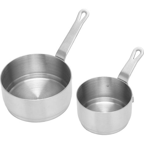 Ensemble de 2 coupelles à sauce en acier inoxydable 304 avec poignées empilables, mini-casseroles pour banquets et pique-niques en plein air (1/5)