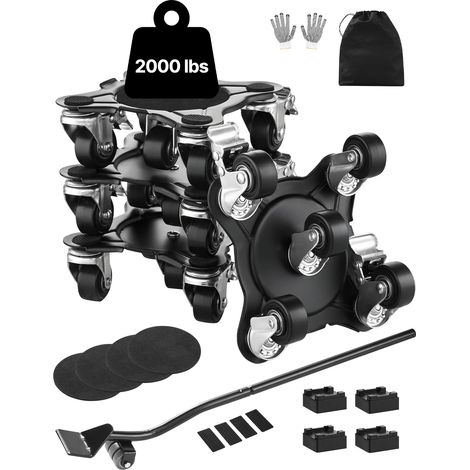 Mophorn Roulant pour meubles, charge maximale de 1 200 lb, robuste avec 5 roues, acier au carbone pour appareils électroménagers et meubles (1/5)