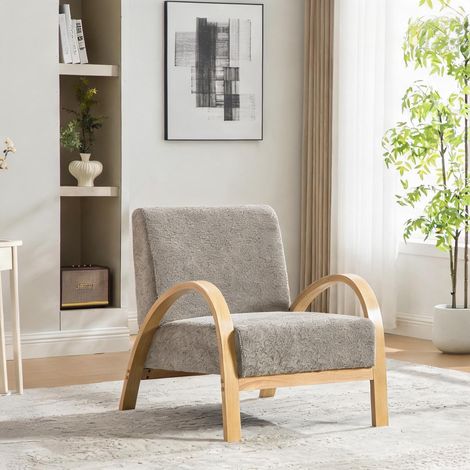 Fauteuil coloris gris en chenille 82 x 70 x 83,5 cm (1/5)