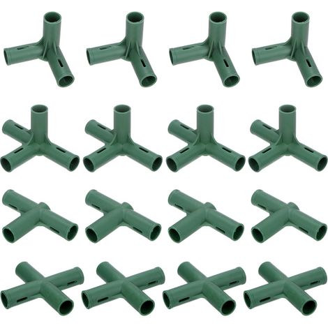 16 Pièces 19mm Connecteurs Construction Cadre Serre 4 Types Raccords Tuyaux Treillis Raisin Abri Solaire Piquets (1/5)