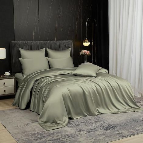 Housse de Couette 220x240cm Vert Antibactérien Tencel (1/5)