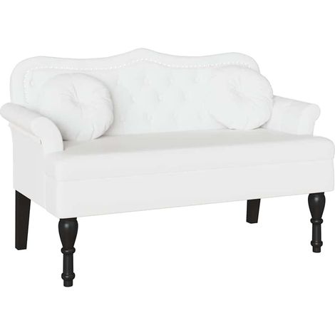 Panca Chesterfield Bianco 120,5 x 65 x 75 cm Pelle Sintetica vidaXL