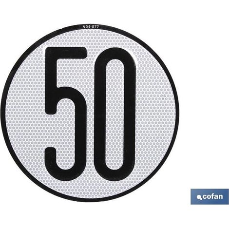 Plaque de limitation de vitesse homologuée V-4 à 50 km/h