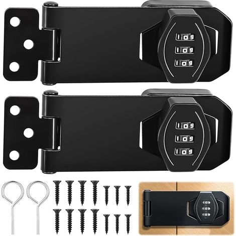 YOUNGSAY 4 Pouces Serrure à Combinaison Placard Vis Loquet Porte Serrure Code - Mot de Passe 3 Chiffres