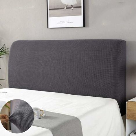 Headboard cover, headboard protective cover, dustproof, washable headboard cover, complete package, 360°, gray, 150 cm, suitable for headboard 140-170 cm (1/5)