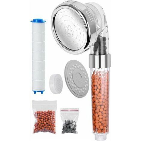 Green Mobility-Pommeau de douche, douchette ionique, pommeau de douche conomie d'eau avec augmentation de la pression pour plus de pression d'eau avec 3 filtrations, 3 filtrations et 1 filtre PP remp (1/5)