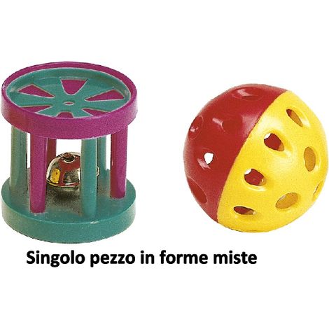 Ferplast Gioco PA 5202 Giochi in plastica con sonaglio per gatti . Variante PA 5202 - Misure: Ø 4 cm - Colori misti