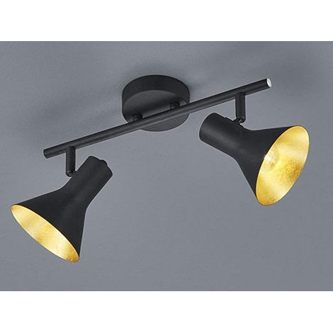 Deckenstrahler NINA Metall Schwarz Gold 2-flammig, Breite 33cm (1/5)