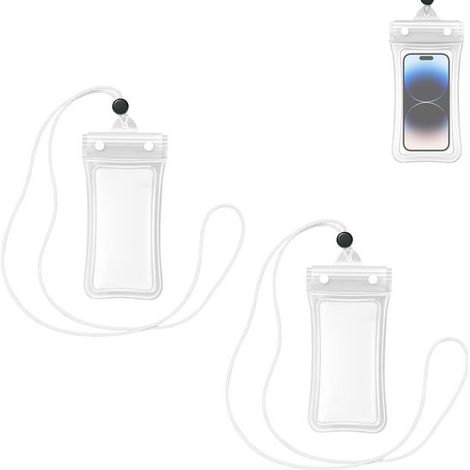 2 teilige wasserdichte Handyhülle Unterwasserhülle schwimmfähige Handyhülle Unterwasserfotografie inklusive Tragegurt maximale Größe 7,2 Zoll zum (1/5)