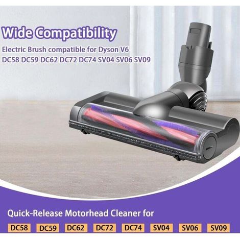 Tête de brosse pour Dyson V6 DC58 DC59 DC62 DC72 D74 SV04 SV06 SV09 Brosse électrique pour Dyson V6 DC58 DC59 DC62 DC72 D74 Accessoire de tête d'aspirateur pour Dyson V6 (1/3)