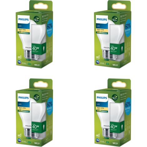 Philips Conjunto Pack E27 Ultra Efficient Bombilla Estándar Mate 40W No Regulable Luz blanca cálida - 4 unidades (1/3)