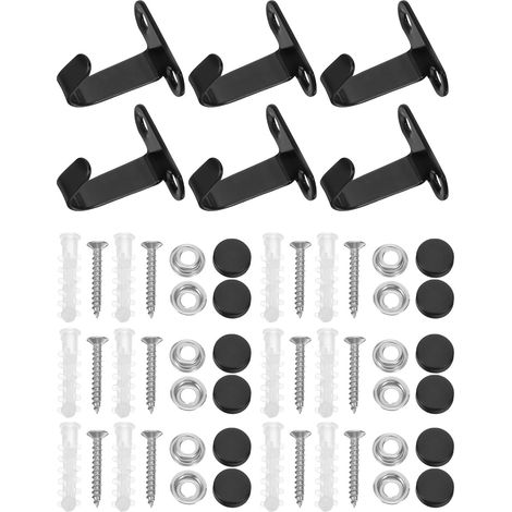 6 crochets plafond, noir, pour suspension et décoration (1/5)