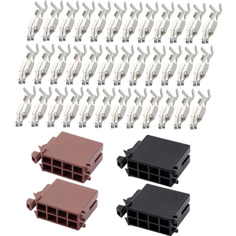 4PCS 8-pin plastic connector, brown and black, universal adapter cable plug connector for car radio audio speaker compressor jack (1/5)