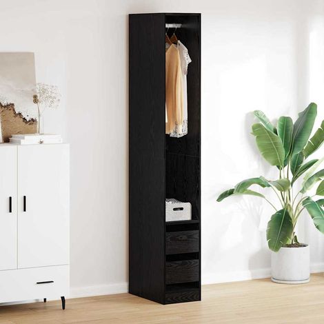 Kleiderschrank Schwarz Eichen-Optik 50 x 30 x 200 cm