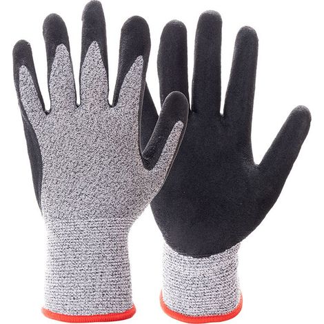 Guante resistente a cortes, guante para ostras, nivel de protección 5 en malla de alambre de acero inoxidable, apto para trabajar con ostras, cortar carne, jardinería y trinchar (XL). (1/5)