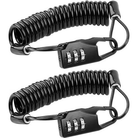 Cable Antivol, Cadenas Cable 2 Pièces avec Câble de 100 cm, Cadenas à Combinaison à 3 Chiffres avec Support, Niveau de Sécurité Élevé, Idéal pour Vélo, Trottinette et Moto (1/4)