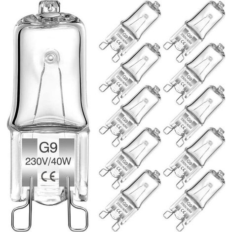 Confezione da 10 lampadine alogene G9 40W - Bianco caldo 2700K, dimmerabili, attacco G9 (1/5)