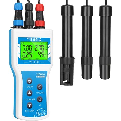 Compteur d'oxygène Dissous Portatif, Testeur Portable 6 en 1 de pH (1/5)