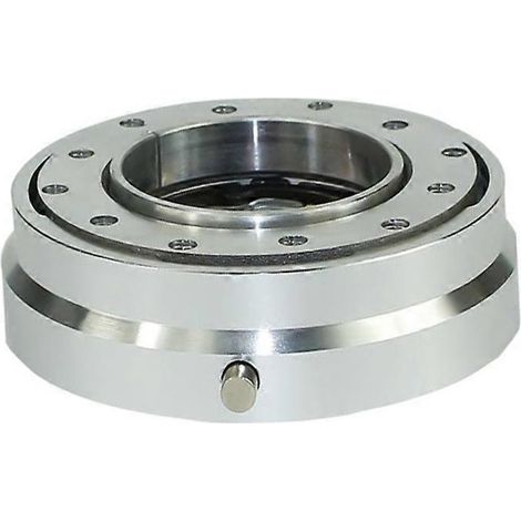 Adaptador de buje de liberación rápida para volante de coche universal de carreras, versión delgada, kit de buje de liberación rápida plateado (1/5)