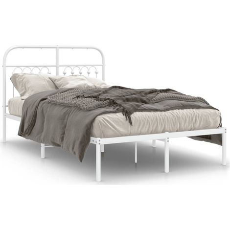 Maison Exclusive - Cadre de lit métal sans matelas et tête de lit blanc 120x190 cm