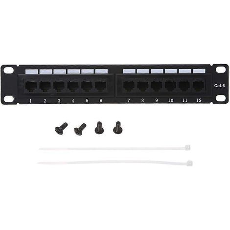 12-Port CAT6 Patchpanel RJ45 Netzwerk-Wandmontage-Rackrahmen