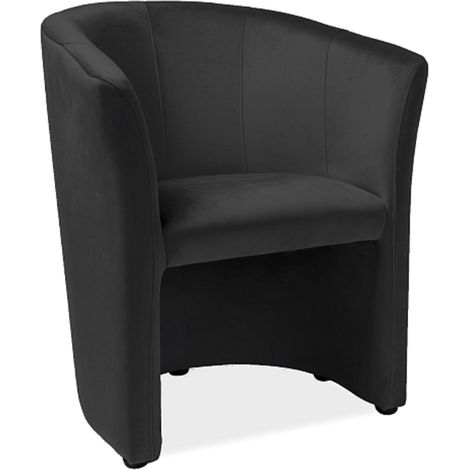 Fauteuil cabriolet confort velours noir Tisso (1/4)