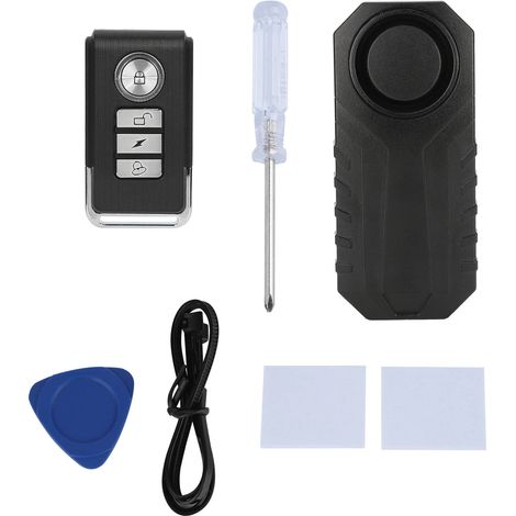 Drahtloser Diebstahlalarm mit 113 dB Lautstärke, Fernbedienung für Motorrad und Fahrrad, Vibrationserkennung.