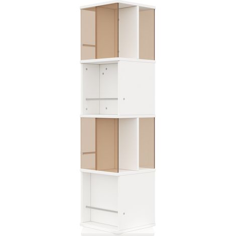 Vetrina girevole 50 x 50 x 160 cm in MDF e vetro temperato marrone e bianco HOMVRA (1/5)