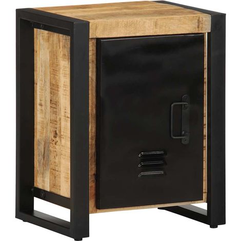 Nachttisch 40x30x51 cm Raues Mangoholz