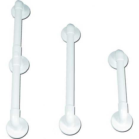 Barra de apoyo de PVC reforzado recta - blanca larga de 450mm (1/2)