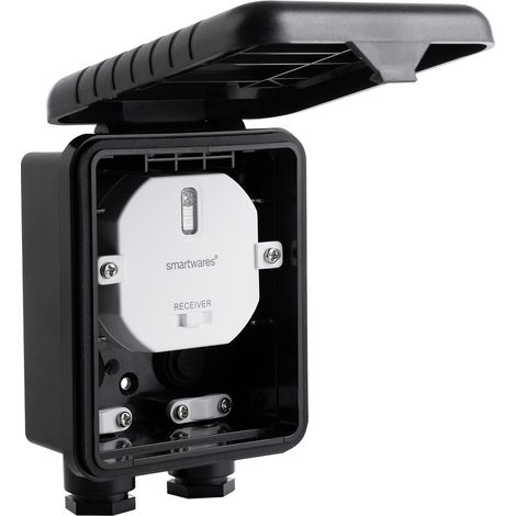 Smartwares Funk-Schalter 433 MHz – SH490451 – Steuerung für Außenleuchten bis 1000 W – Wasserdicht mit Anschlussdose (1/5)